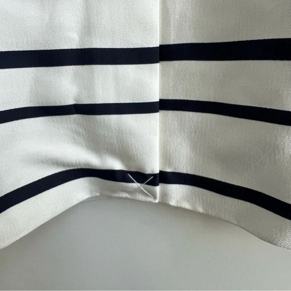 New J Crew Jacquard Stripe Midi Dress Scoop Neck Sz 0 Navy & Ivory Ak231 Women’s - Picture 7 of 15